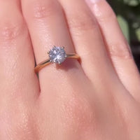 Brilliant cut diamond solitaire ring