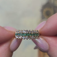 Emerld and diamond ring in 14 carat gold