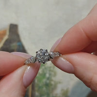 Vintage platinum ring with old cut diamonds