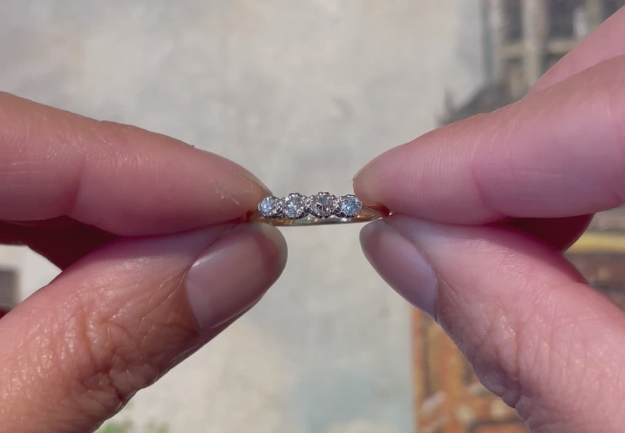 Edwardian four stone diamond ring