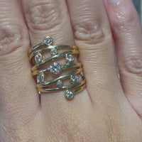 Wrap around ring bezel set with diamonds