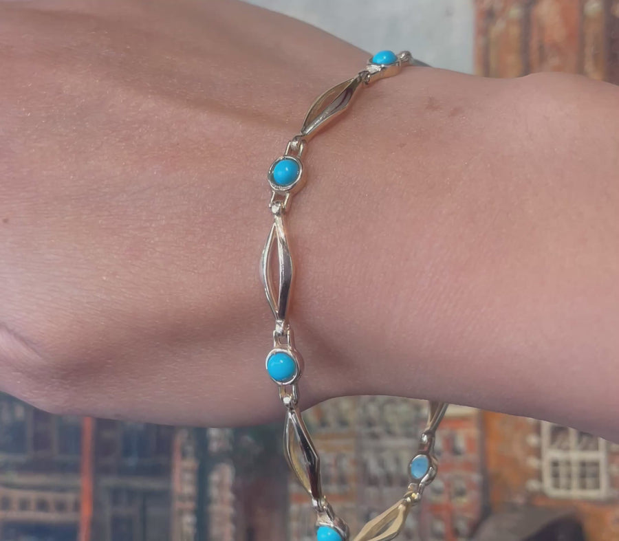 Turquise bracelet in 14 carat gold