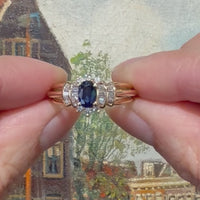 Sapphire and diamond ring in 14 carat gold