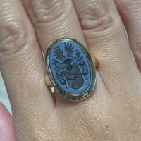 Vintage signet ring with intaglio