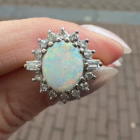 Vintage opal and diamond ring
