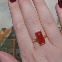 Vintage facet geslepen carneool ring