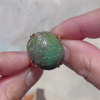 Cabochon turquoise ring in 18 carat gold