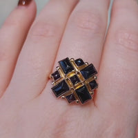 Vintage garnet rose gold ring