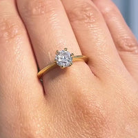 One carat diamond solitaire in 18 carat gold