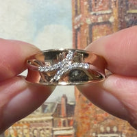 14 carat yellow and white gold ring with diamonds