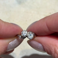 Diamanten Toi et Moi ring van 18 karaat goud en platina