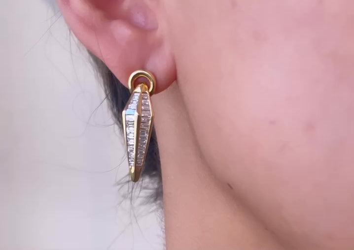 Baguette diamond earrings