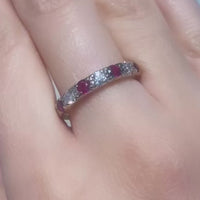 Vintage robijn en diamant ring