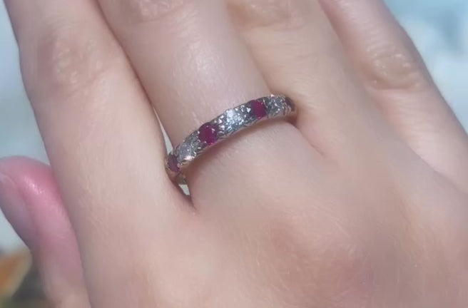 Vintage robijn en diamant ring