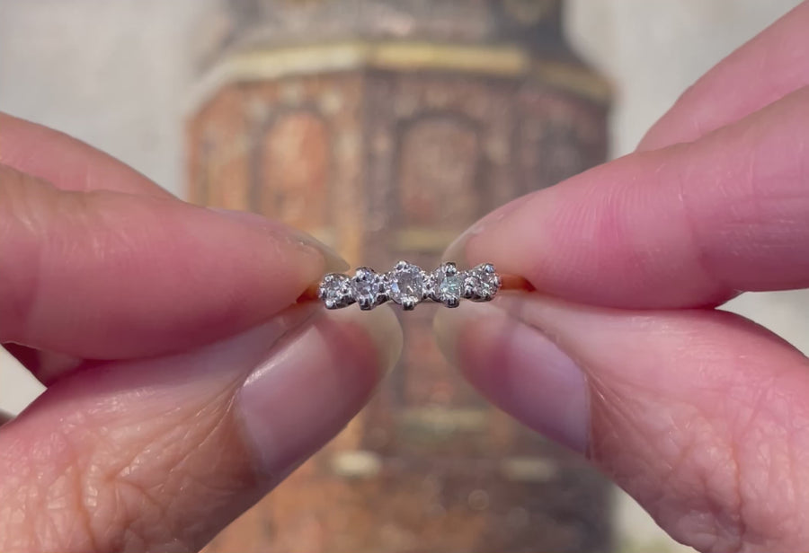 Vintage five stone diamond ring