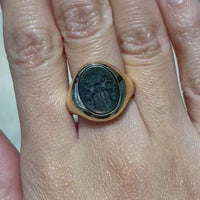 Vintage signet ring with bloodstone intaglio