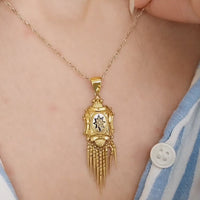 Victorian tassel pendant with enamel and pearl