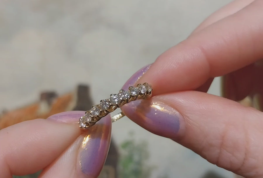 Diamond half eternity band in 18 carat gold
