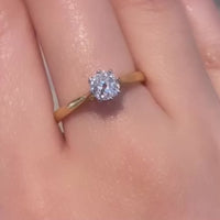Old mine cut diamond solitaire ring