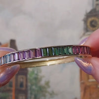 18 carat gold bracelet with citrine, garnet, tourmaline and blue topaz