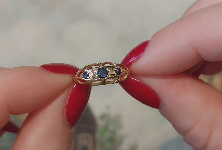Sapphire and rose diamond ring from 1914
