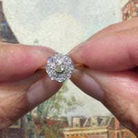 Edwardiaanse cluster ring met oud geslepen diamant