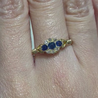 Edwardian sapphire and diamond ring from 1902