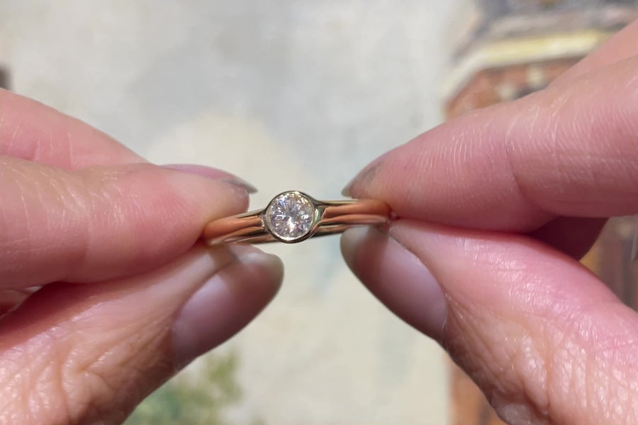 18 karaat gouden solitair ring met diamant