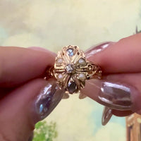 Antique pearl and rose diaomond ring