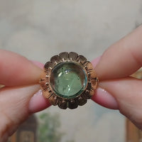 Vintage cabochon groene toermalijn ring
