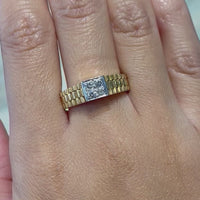 Horlogeband stijl ring met diamanten