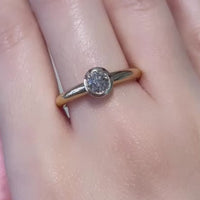 Champagne diamond solitaire ring in 18 carat gold