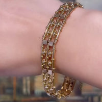 Vintage bar and bead bracelet in 15 carat gold