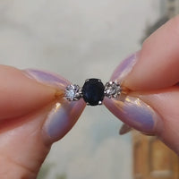 Vintage sapphire and diamond ring in 18 carat gold