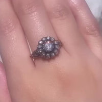 Vintage roosdiamanten ring in zilver en goud