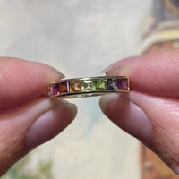 Multi gem ring in 14 carat gold