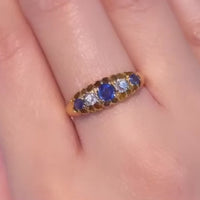 Saffier en diamanten ring uit 1919