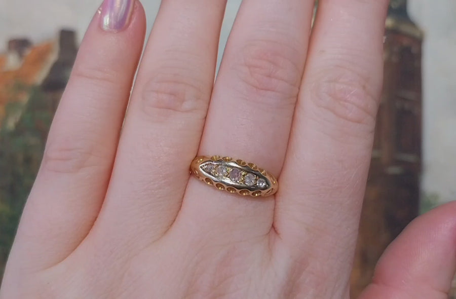 Five stone rose diamond ring from 1929