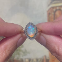 Victorian opal and rose diamond ring