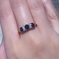 Saffier en diamanten ring uit 1904