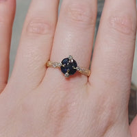 Vintage 14 carat gold sapphire and diamond ring