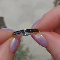 White gold ring with sapphires