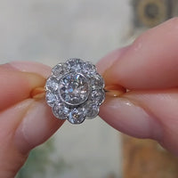 Edwardian old cut diamond cluster ring in 18 carat gold