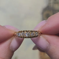 Edwardian five stone old cut diamond ring