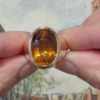 Oval Citrine ring in 14 carat gold