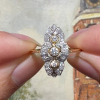 18 carat navette shaped diamond ring