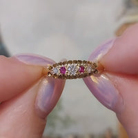 Edwardiaanse robijn en diamanten ring uit 1915