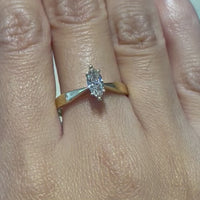 Vintage marquise diamond solitaire ring