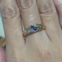 Victorian sapphire and diamond ring from 1896