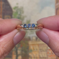 14 carat gold ring with sapphires